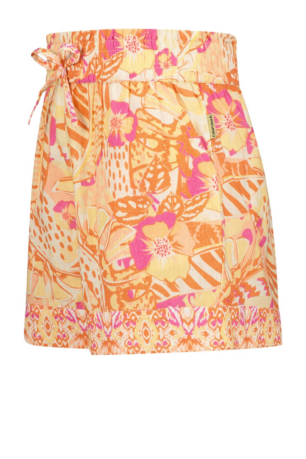 Vingino casual short Rondha met all over print oranje/roze