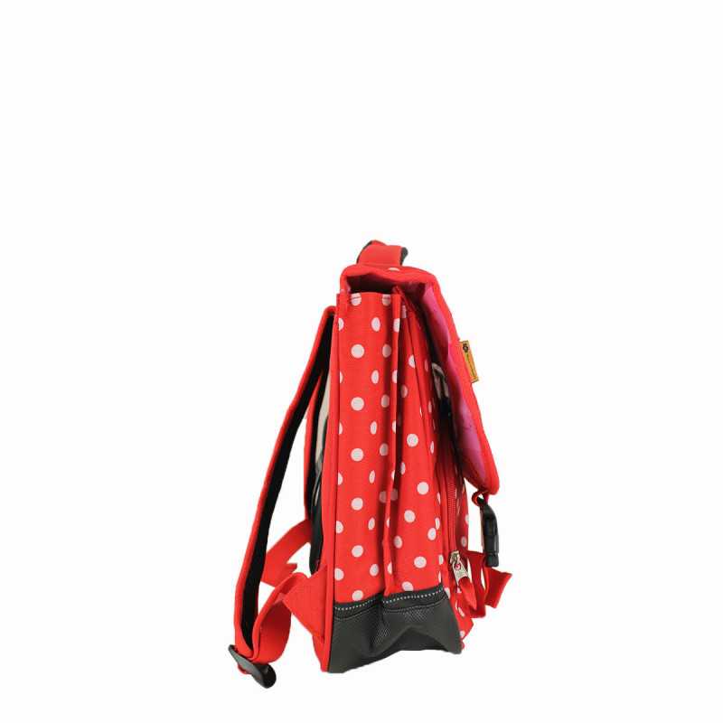 Cartable 38 cm Rouge à pois blancs