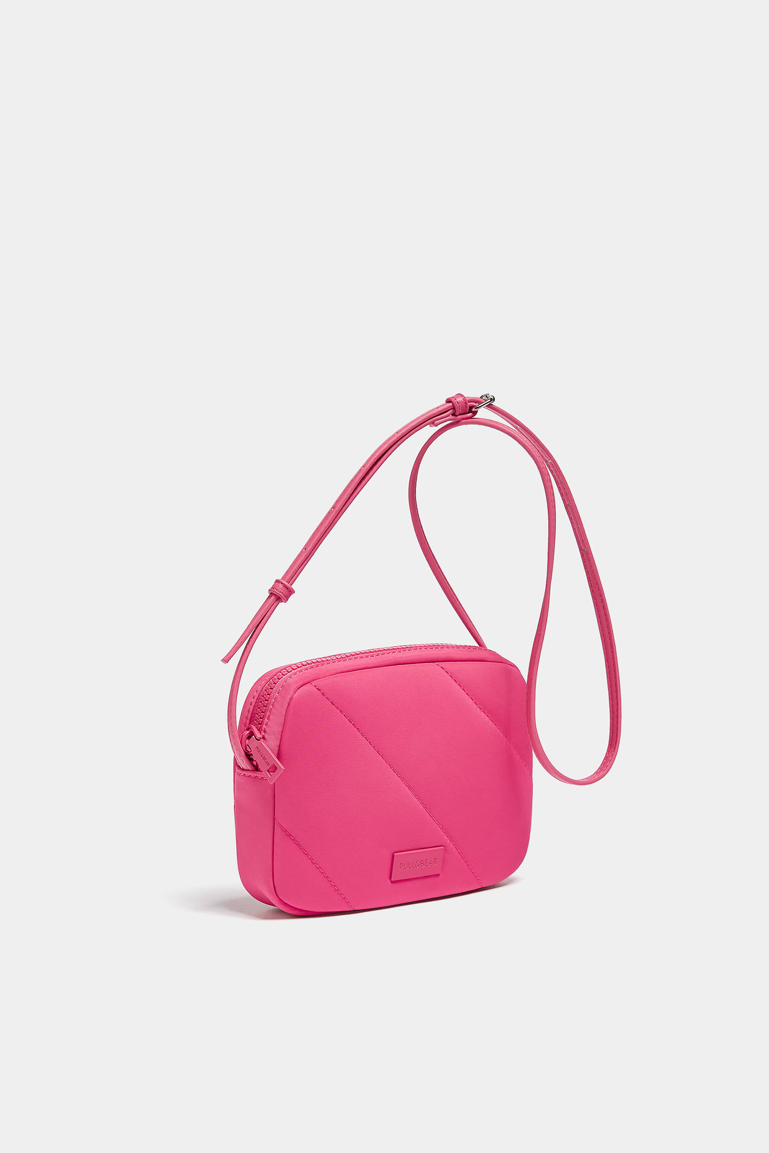 Mini bolsa transversal acolchoada - fúcsia