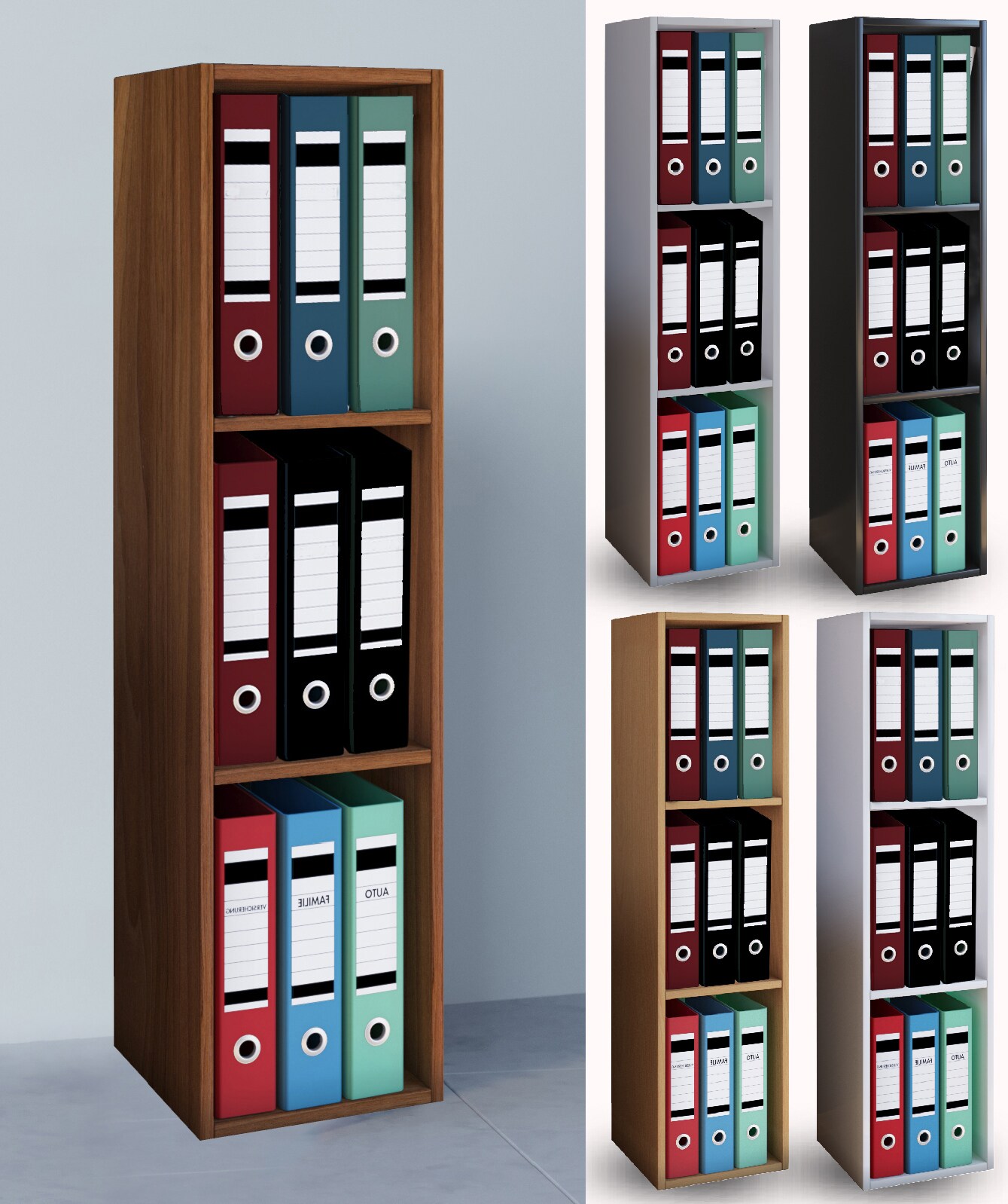 VCM Holz Büro Stand Regal Bücher Ordner Aktenregal Ordnerregal Bücherregal Offas 3f