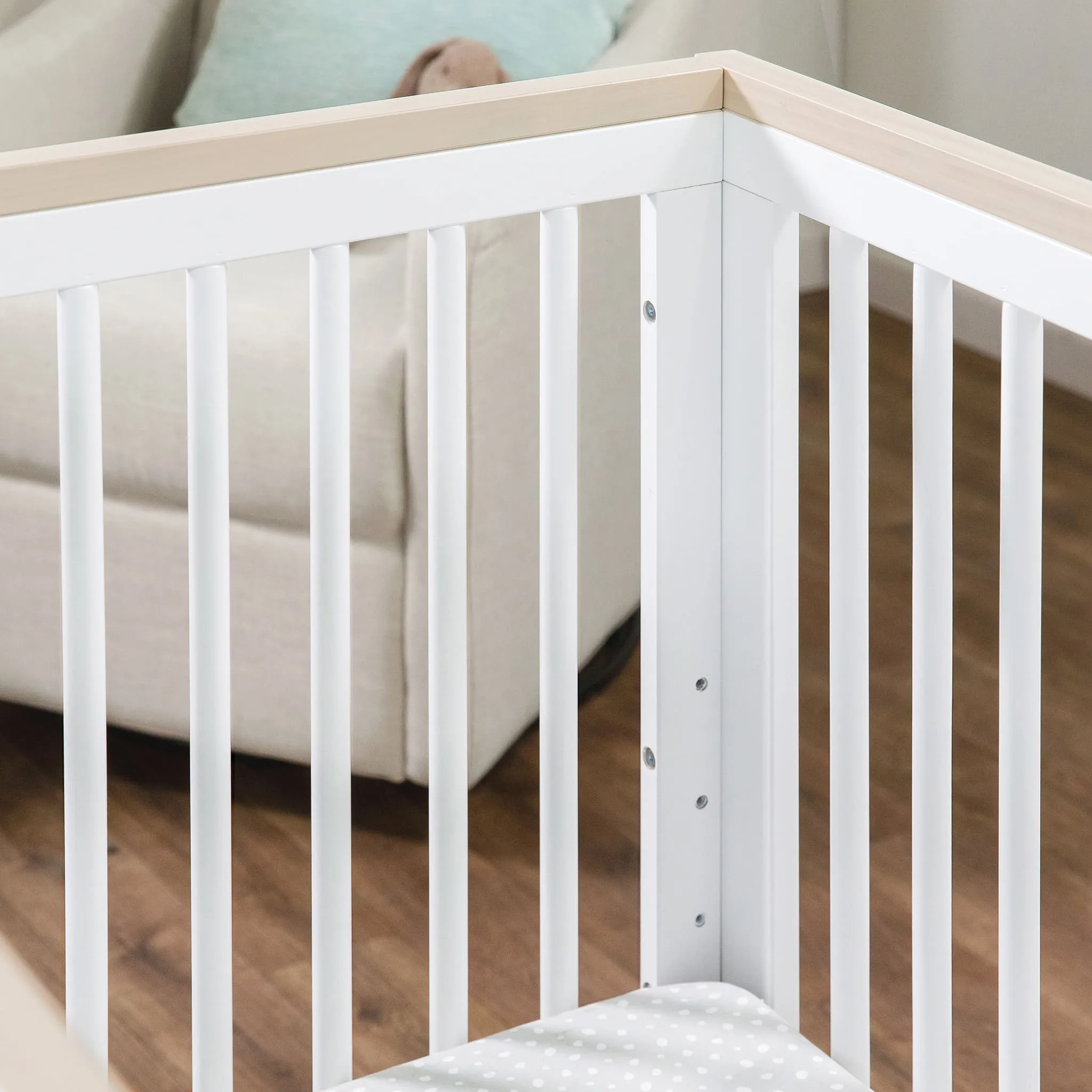 Babyletto Couchette Convertible 3 en 1 Scoot - Blanc  Naturel Lavé
