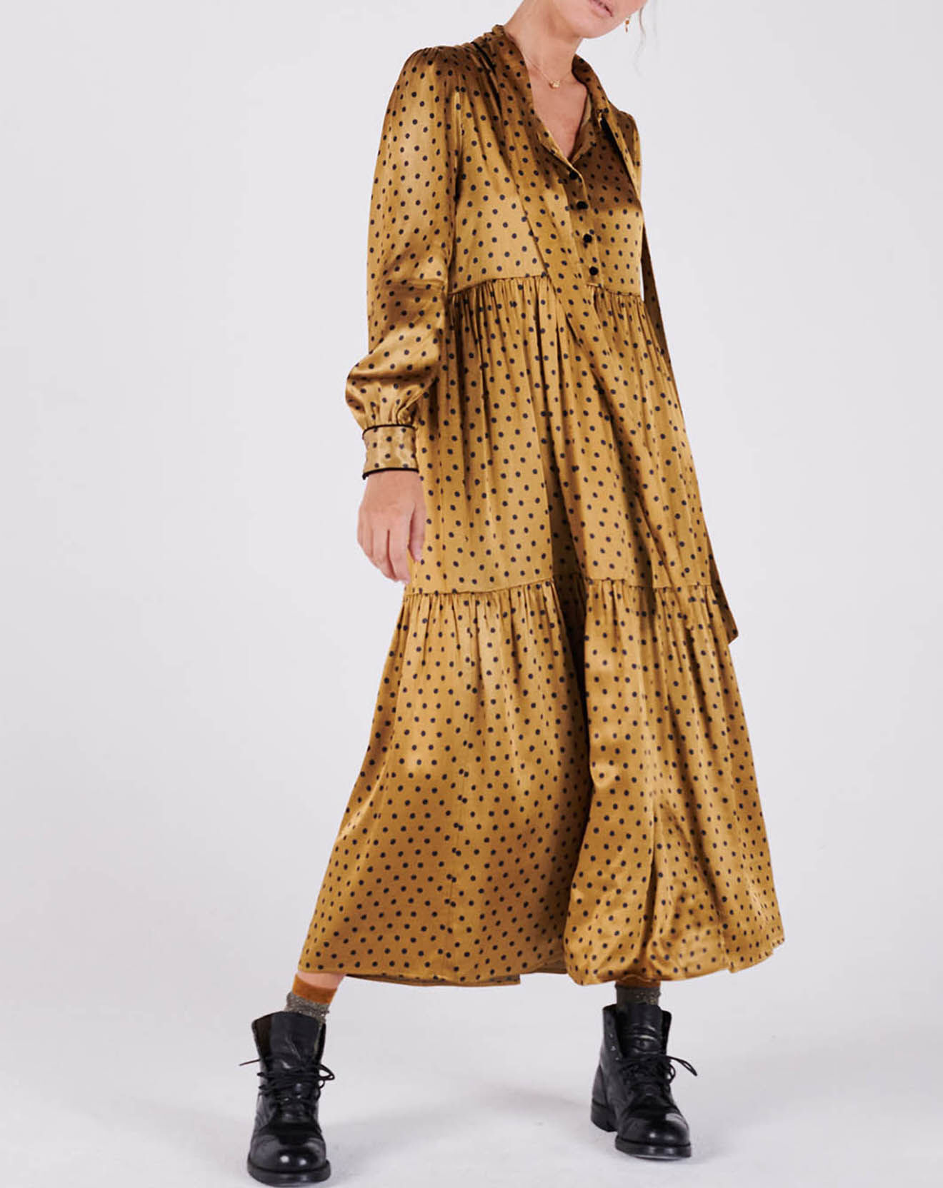 Swildens Robe Carlito à pois mordore