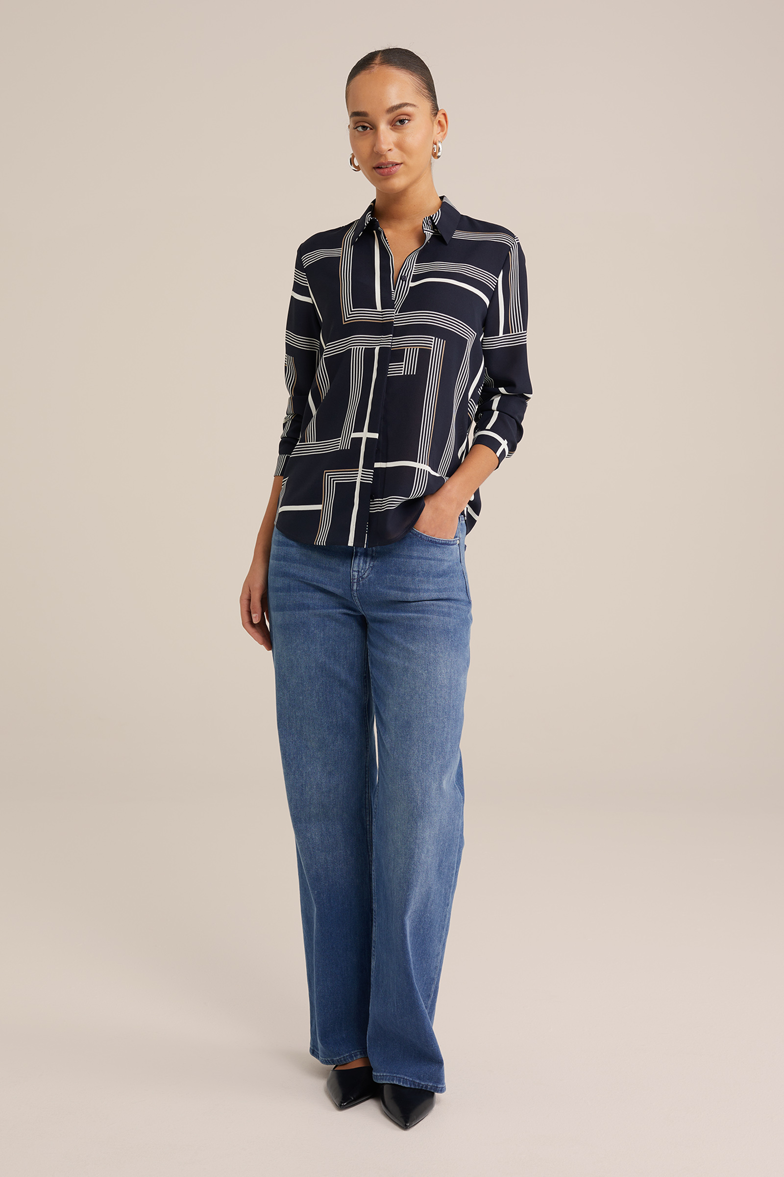 blouse met fijne structuur WE Fashion All-over print