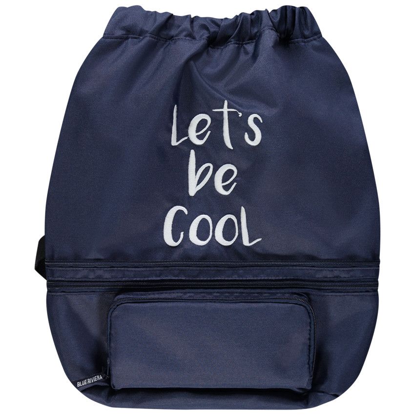 Sac à dos banane 2 en 1 print texte - Bleu marine