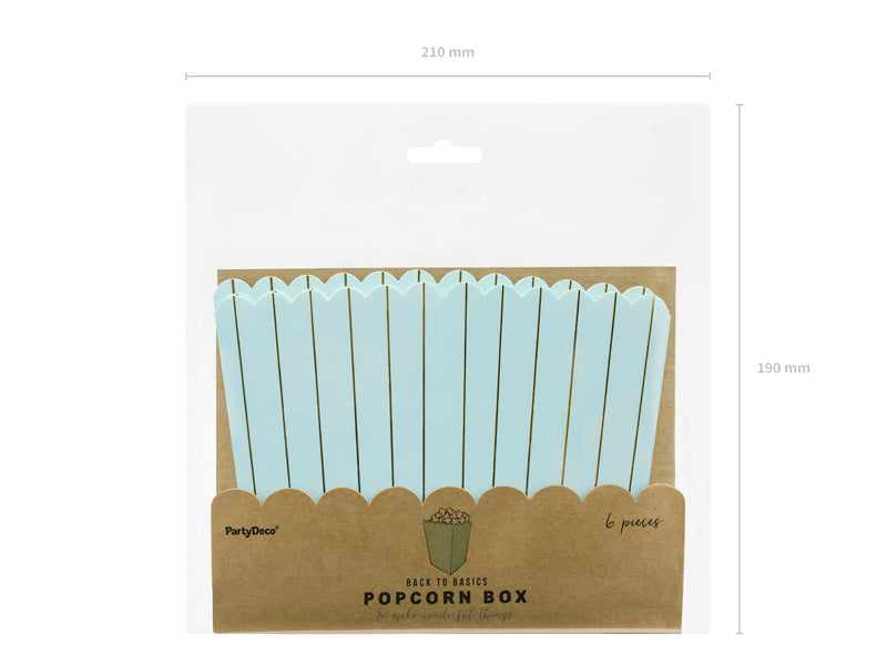 Mint Groene Popcorn Bakjes Goud Gestreept 12,5cm 6st