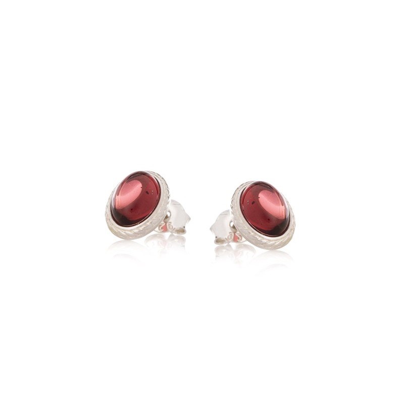BOUCLE D'OREILLE ARGENT GRENAT