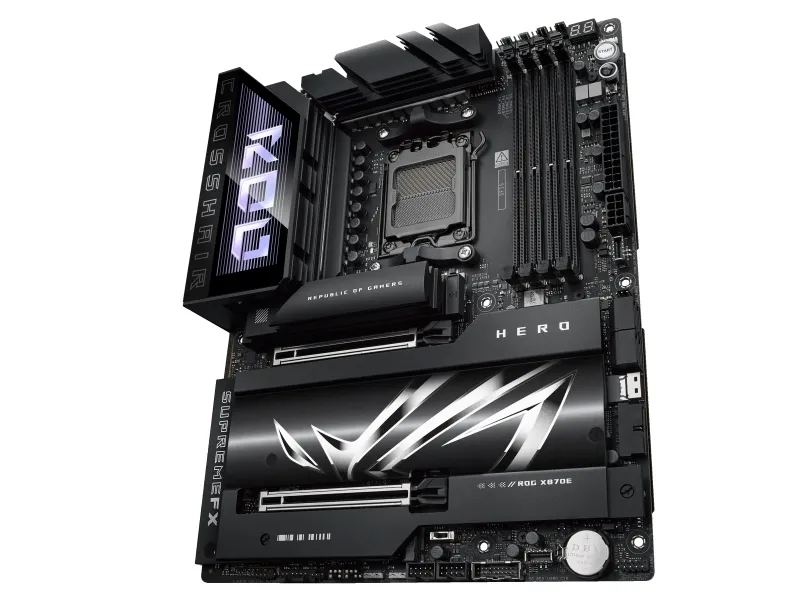 ASUS ROG CROSSHAIR X870E HERO - Bundkort - ATX - Socket AM5 - AMD X870E Chipset - USB4, USB-C 3.2 Gen2, USB 3.2 Gen 2 - Wi-Fi 7, 2.5 Gigabit LAN, 5 Gigabit Ethernet, Bluetooth - onboard grafik (CPU påkrævet) - HD Audio (8-kanaler)