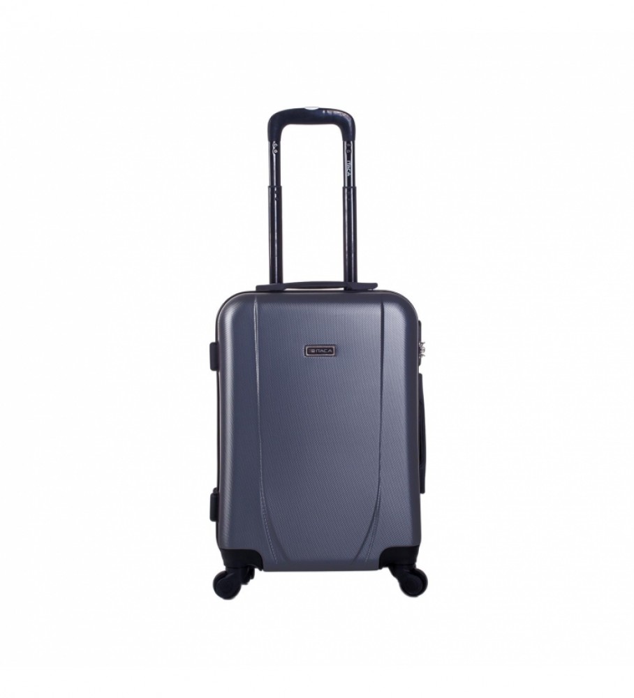 Mala de cabine rígida ITACA para viagens curtas, 4 rodas, modelo 71150, preta - 55x38x20cm -