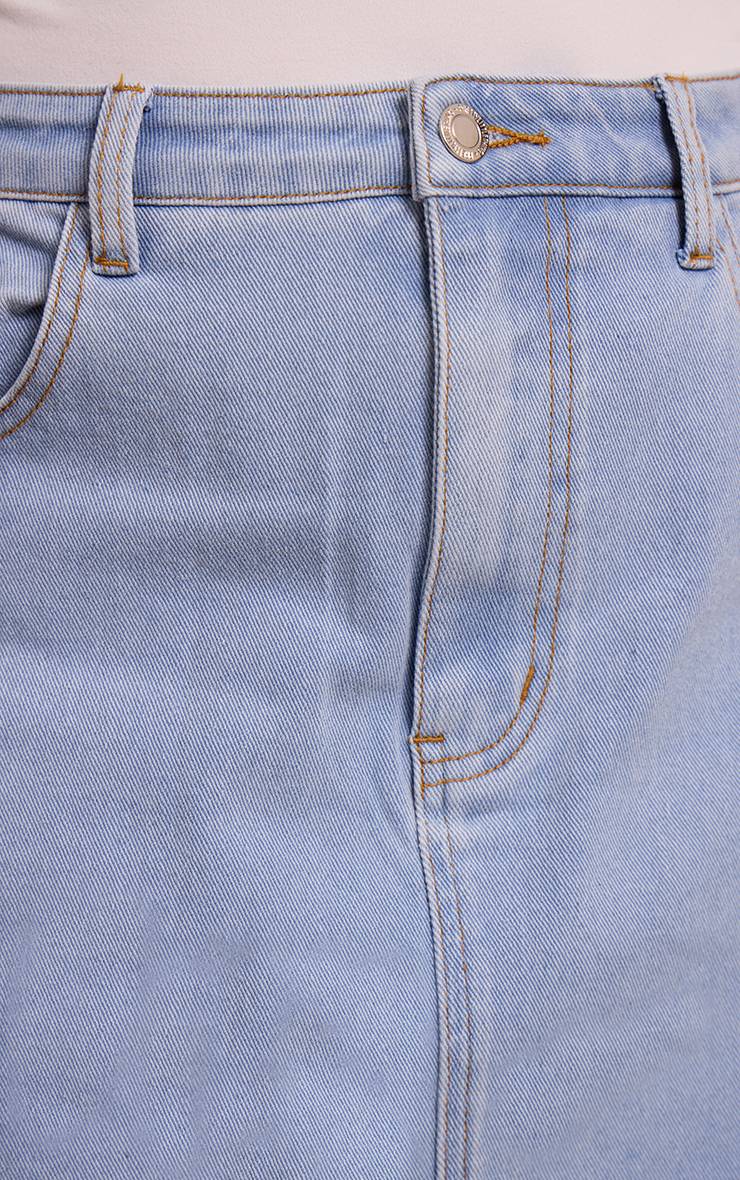 Bleu Clair Jupe Maxi Colonne En Denim Stretch Sculptant