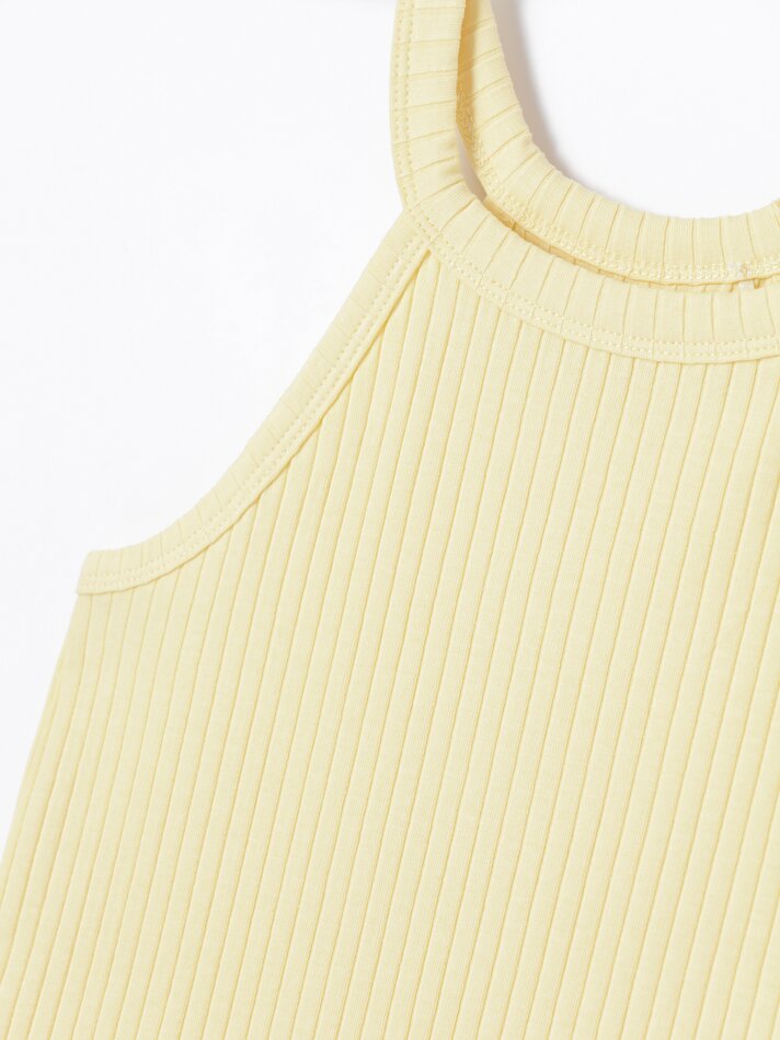Top halter canelado - Amarelo claro