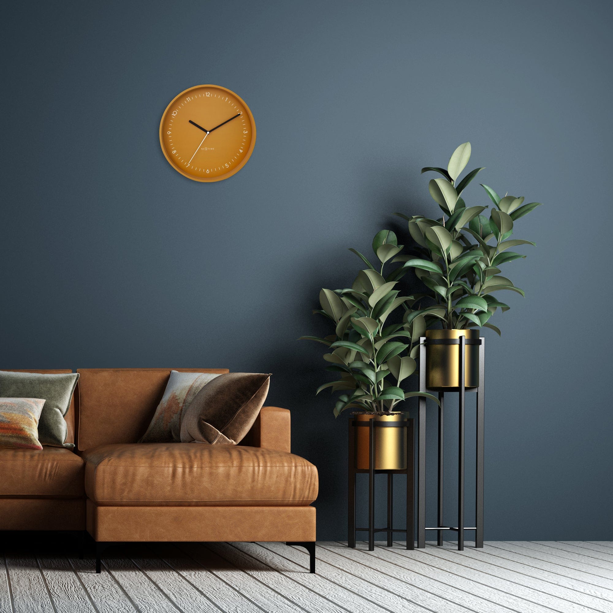 NeXtime - Wandklok 30cm-Stil-Geel-Aluminium-NeXtime Berlin