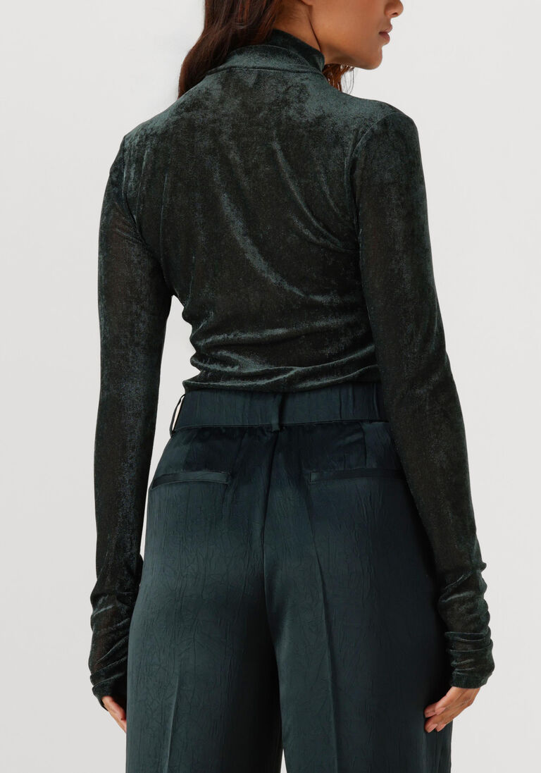 donkergroene dante6 top olya velvet layering mesh top