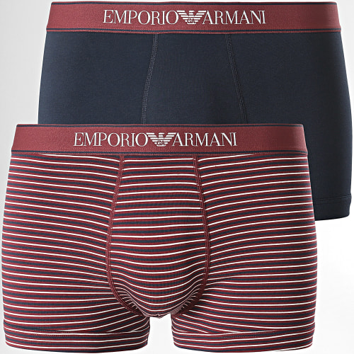 Lot De 2 Boxers 111210 Bleu Marine Bordeaux
