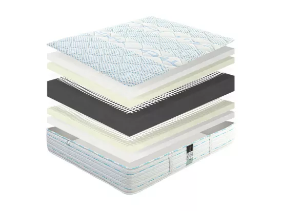 Matelas Thermotec (24 cm),mousse haute densité, ferme, face été/hiver et Oreiller, 180x200cm