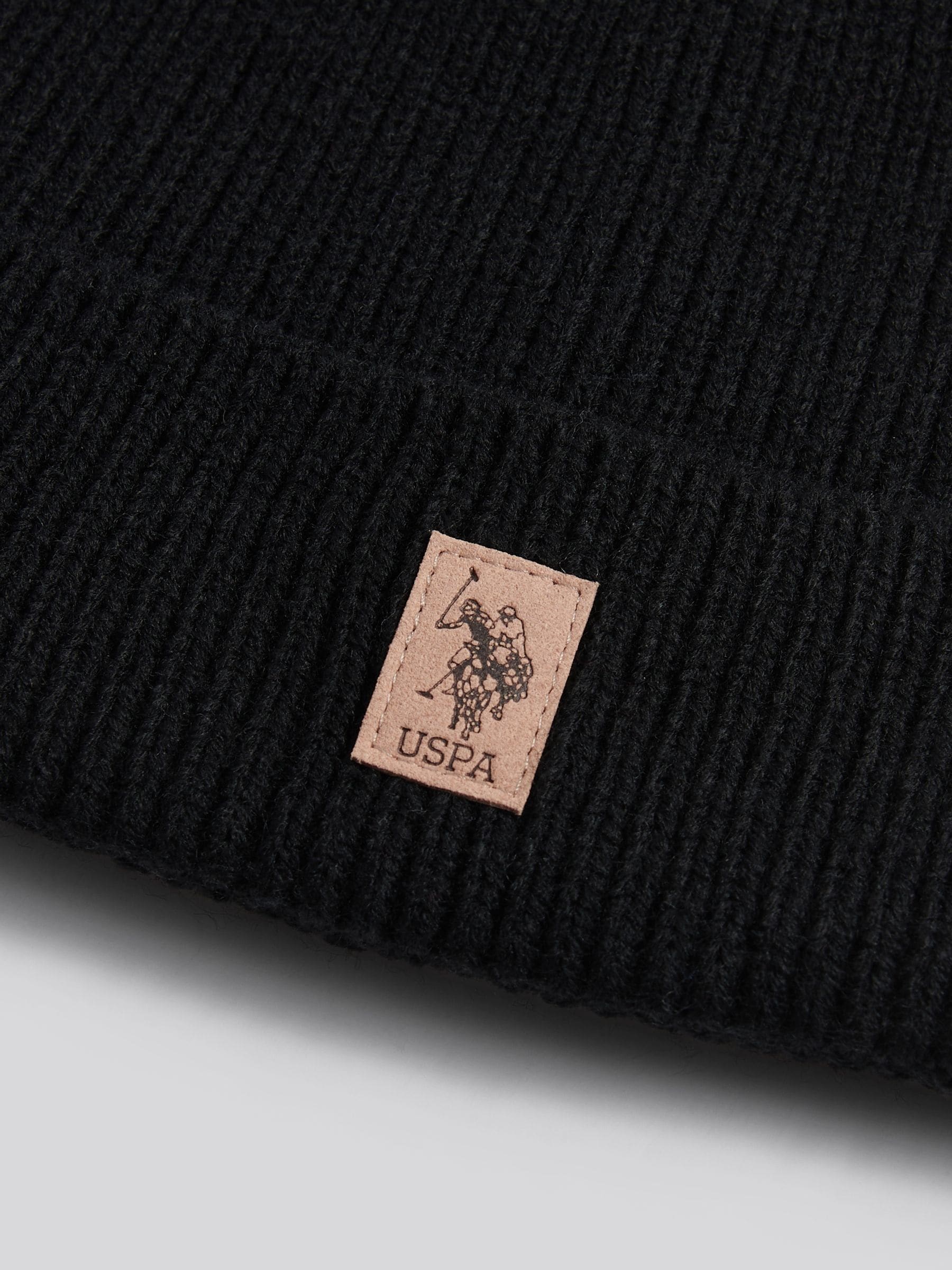 Zwart - U.S. Polo Assn. Signature gebreide wintermuts