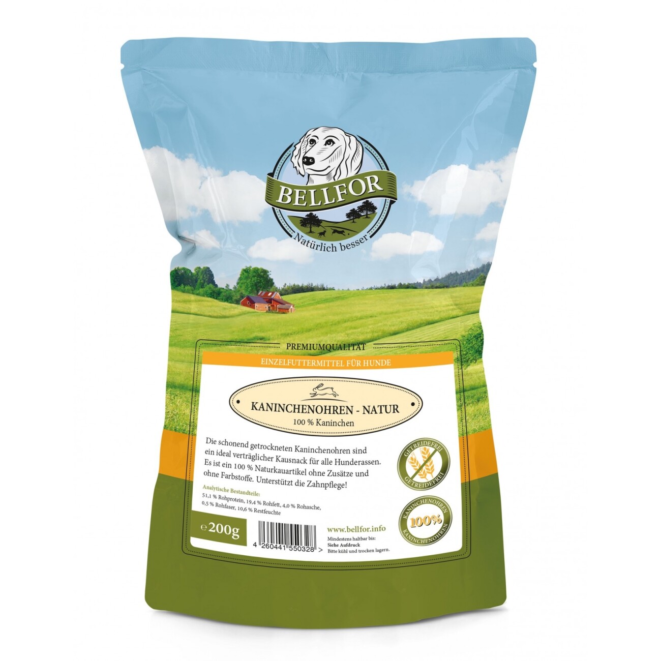Bellfor Hundesnack Kaninchenohren - 200g