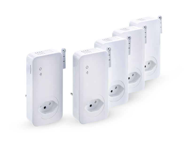 Elbro SMS-Butler-Mobil Set 1x Master, 4x Slave SMS-Steckdose, SMS-Zwischenstecker, Fernschaltungsmodul, Remotesteuerung, Fernschaltung