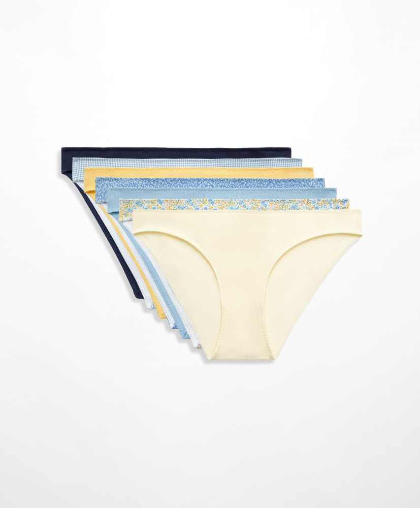 7 calcinhas clássicas de algodão com estampas texturizadas