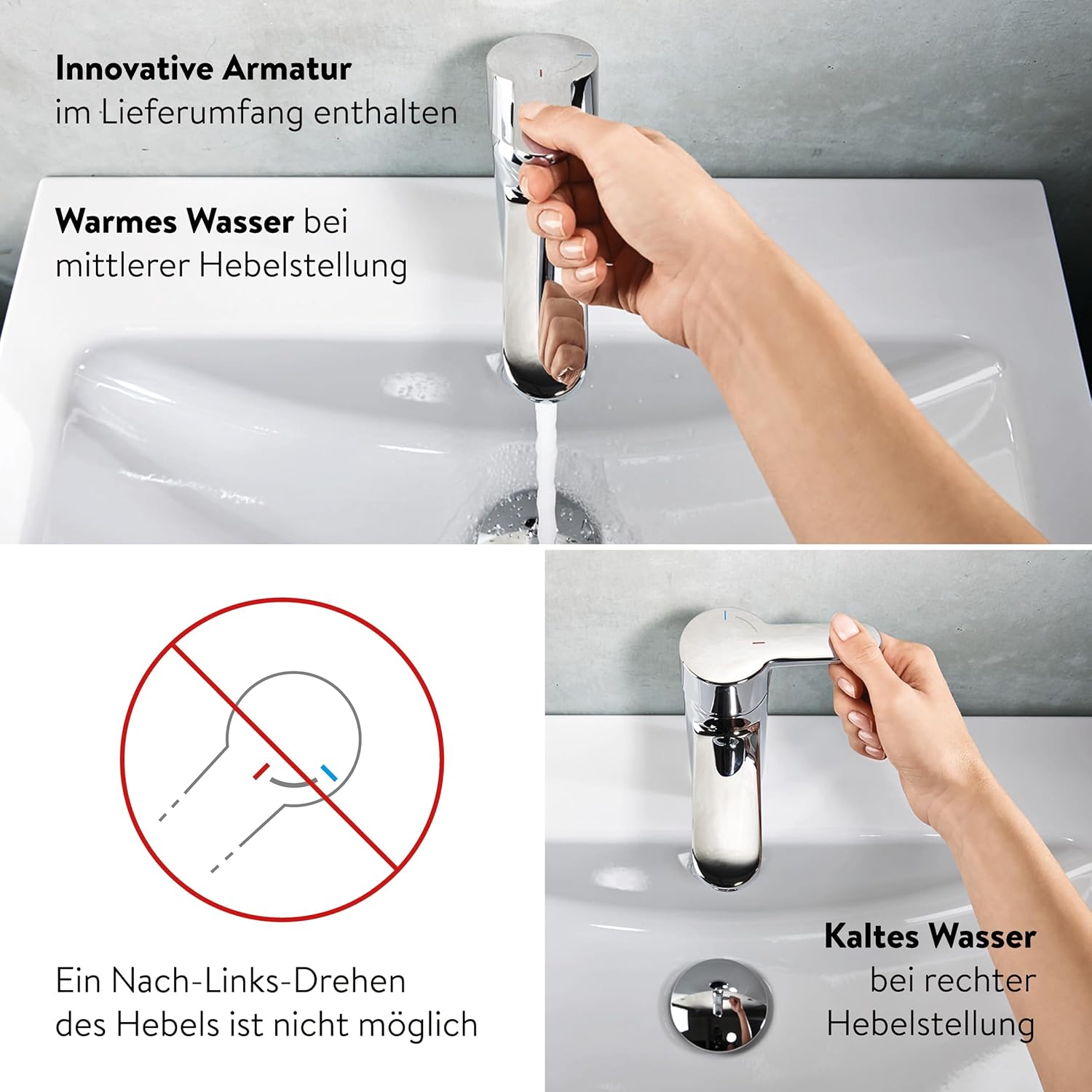 CLAGE MCX Blue elektronischer Klein-Durchlauferhitzer Set mit moderner Armatur fürs Handwaschbecken, energiesparend, 3,5 kW mit Stecker, druckfest + drucklos, VDE-GS geprüft, 1500-15133