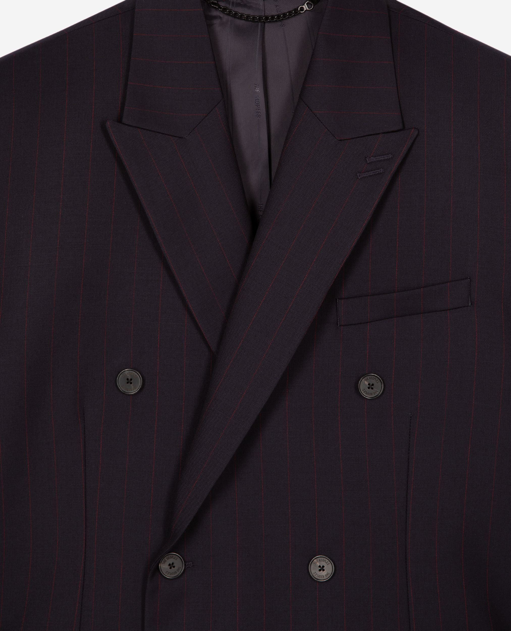 Veste de costume croisée à rayures marine
