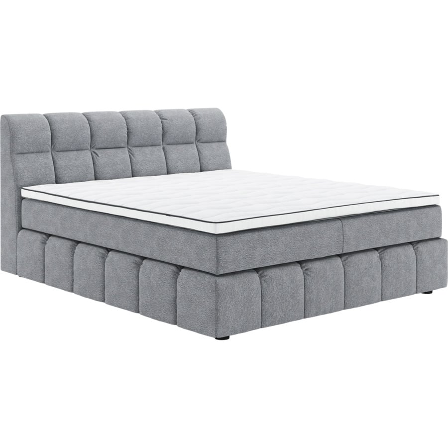 Boxspringbett Downtown Stoff RIB Ivory beige 180 x 200