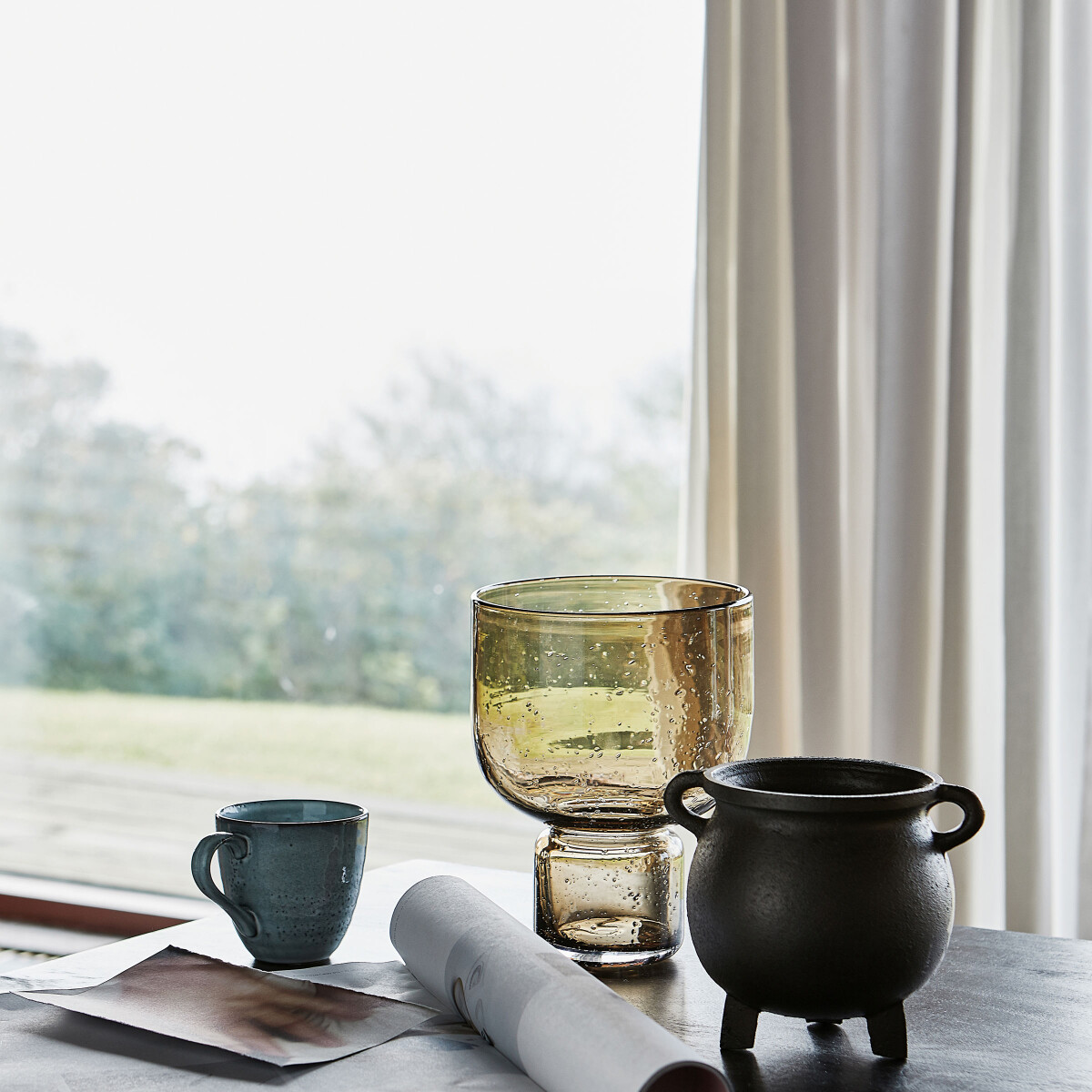 House Doctor - Vase - Farida - Glas - Brun - 22 CM