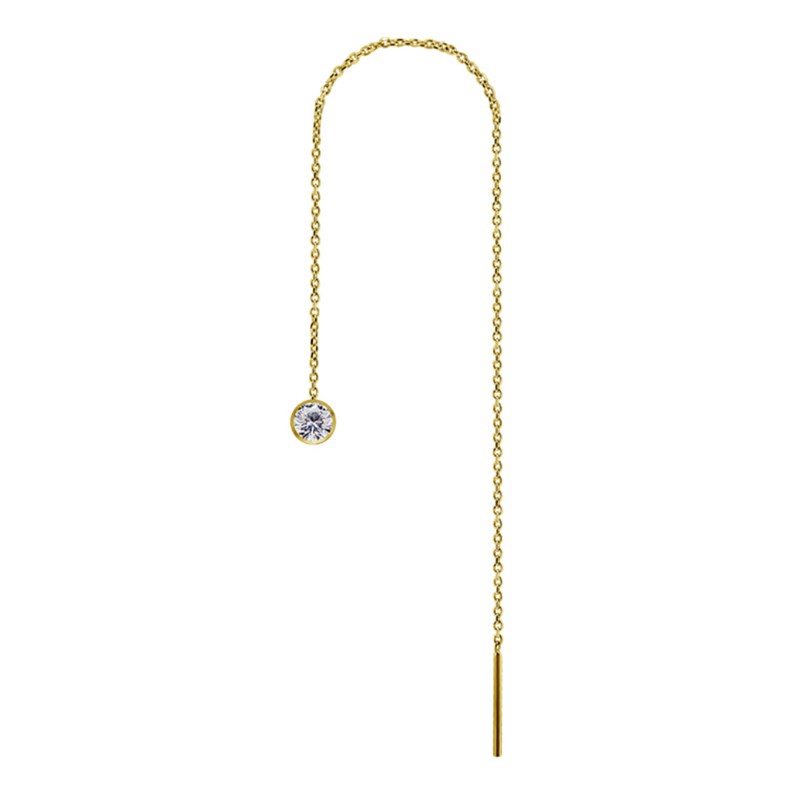 Boucle d'oreille pendante avec oxyde de zirconium
