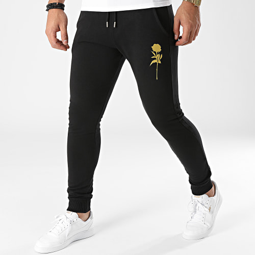 Pantalon Jogging Rose Noir Doré