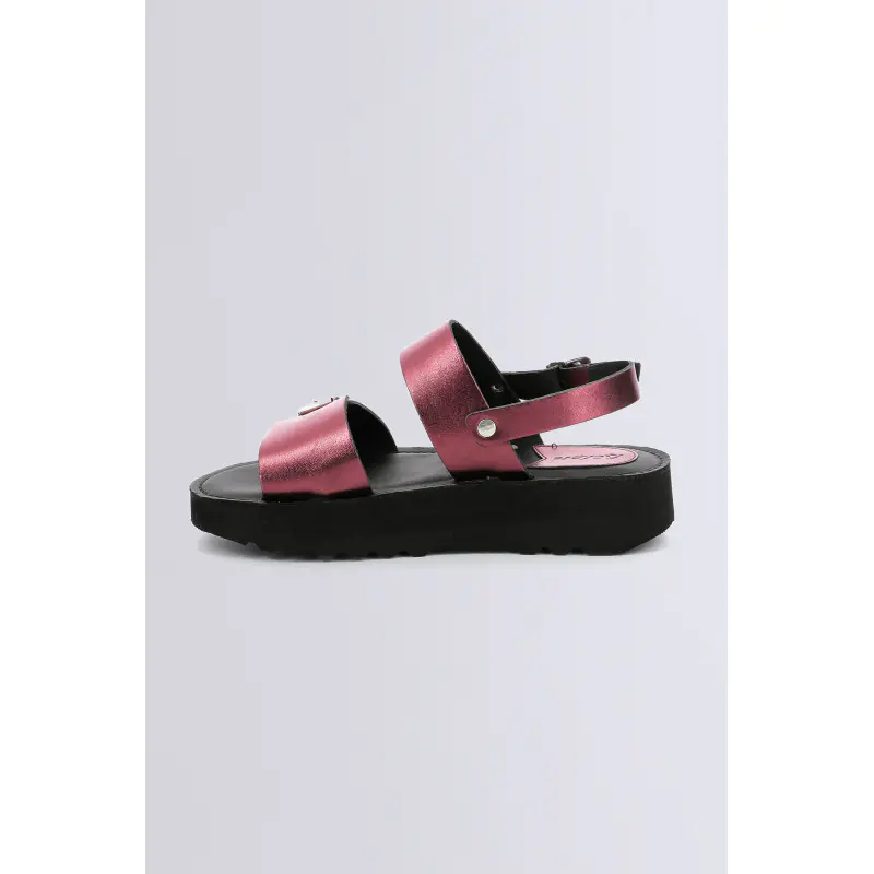 KICK HIGHLIGHT ROUGE METALLISE SANDALES Cuir Femme