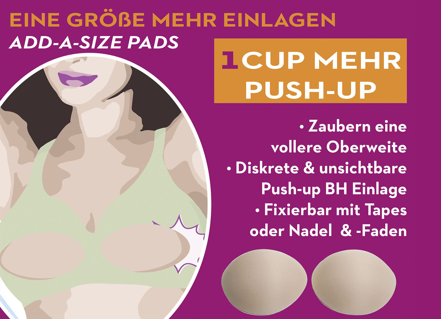 Miss Perfect Wow 2 Go-Eine-Größe-mehr-BH-Einlagen