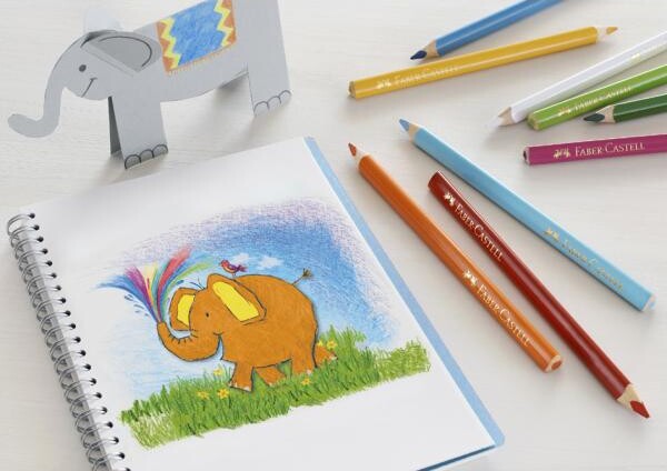 Faber-Castell - Jumbo Trekantede Farveblyanter - 24 Stk