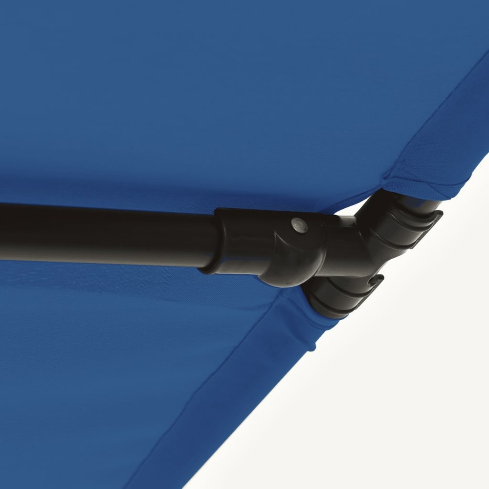Parasol d'e x térieur avec mât en aluminium 180 x 130 cm bleu azuré