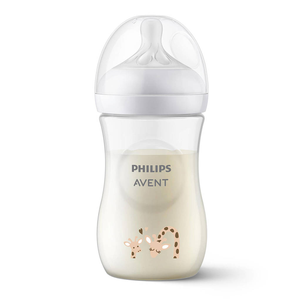 Voorkeur voor oude speenNatural Response Babyfles Giraffe 260 ml 1M+ Snelheid 3-speen SCY903/66