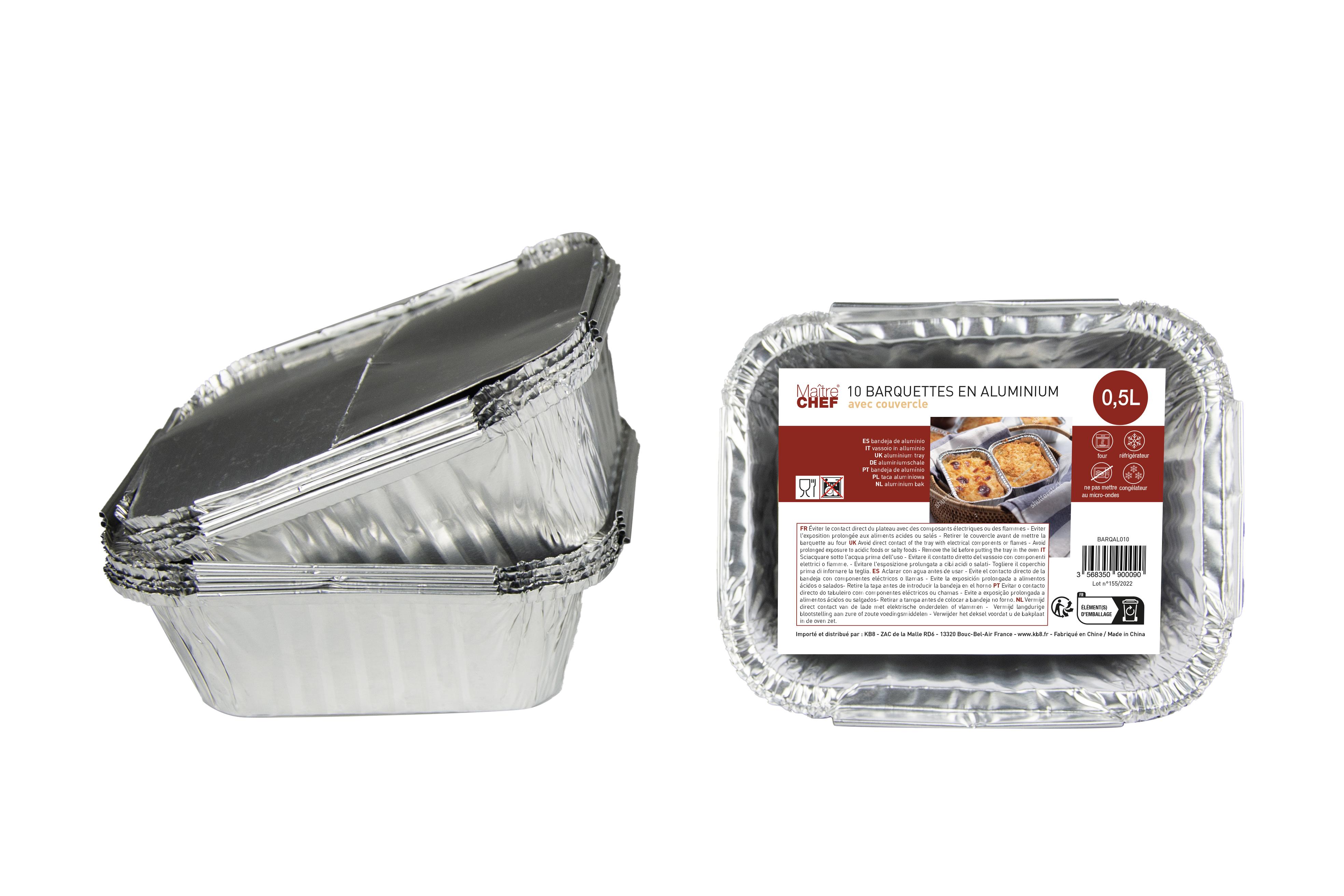 10 BARQUETTES ALUMINIUM 0.5L