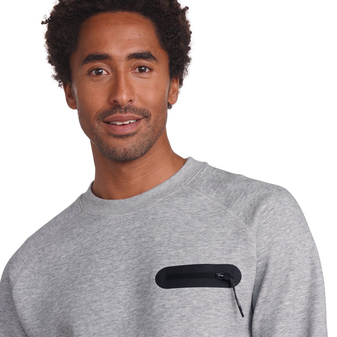 VanVaan Herren Sweatshirt mit Zippertasche hellgrau