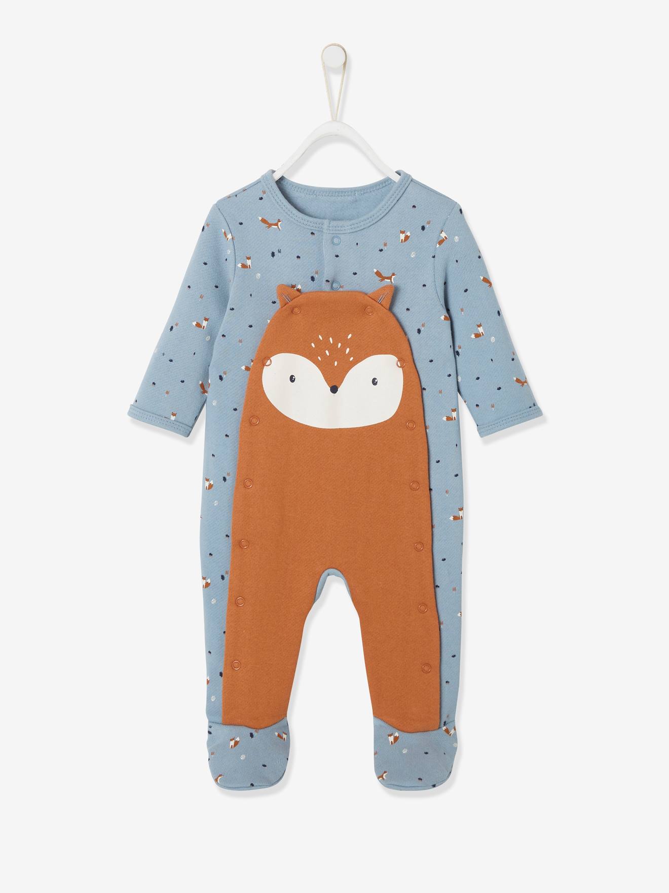 Macacão de bebê de pelúcia estampada em cinza médio