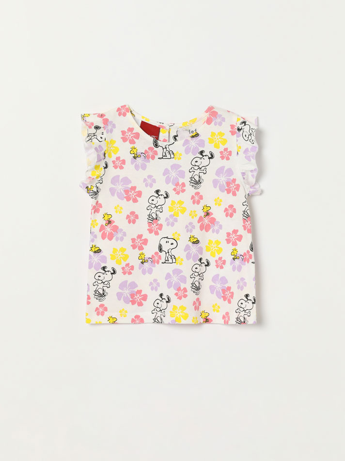 Pacote com 2 camisetas estampadas do Snoopy e Peanuts™ - Cor: Branco Sujo