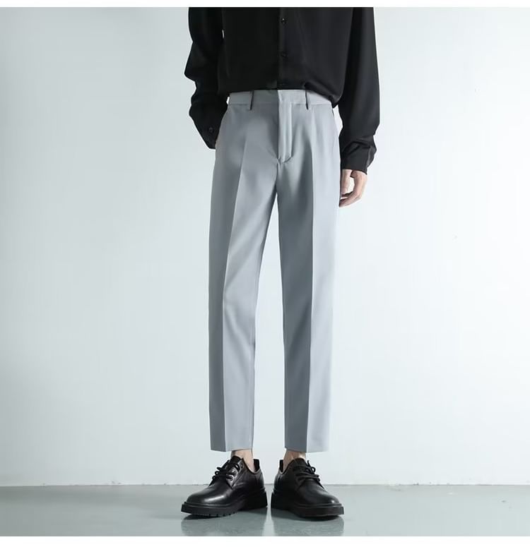 GRAYCIOUS - Mid Rise Plain Cropped Tapered Pants