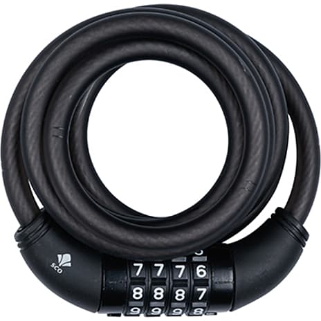 Sco spirallås med kode - sort