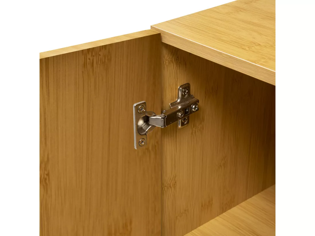 Petite armoire de toilette en bambou avec miroir