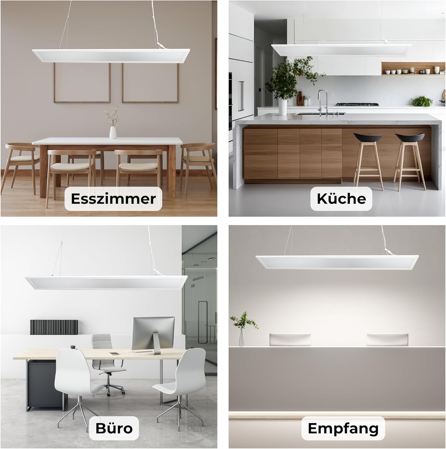 LED Pendelleuchte 120cm direkt/indirekt Dimmbar CCT 3000-6000K mit FB Mikroprismatische Abdeckung 32 Watt 2880 lm CRI>90 IP20 Pendelleuchte Höhenverstellbar Hängelampe Hängeleuchte