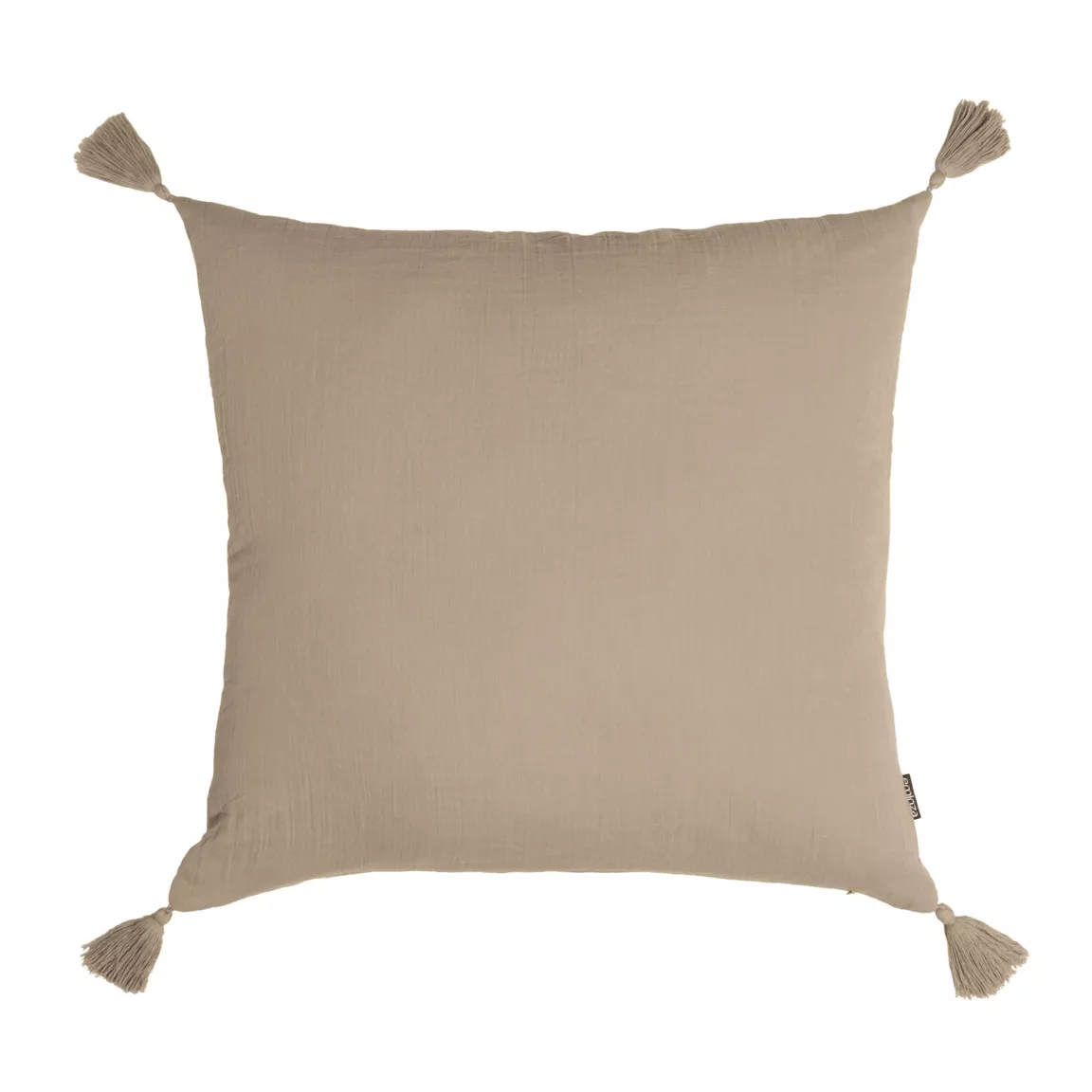 Coussin carré gaze de coton (60 x 60 cm) Gaïa Ficelle