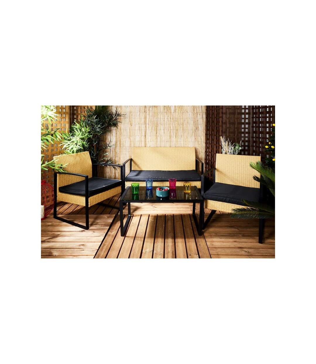 Paris Prix - Salon De Jardin 4 Places alicante 84cm Naturel