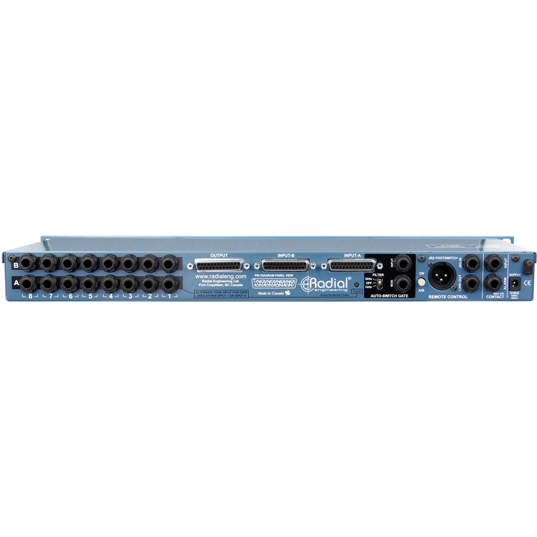 Radial SW8 switcher en interface voor back-up