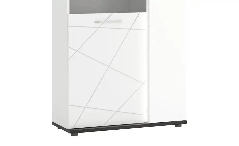 Highboardvitrine Venezia Tür mit Glaseinlage links