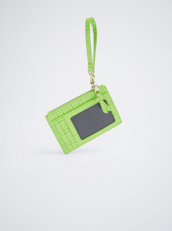 Porta-cartões com gravação de animal - Verde
