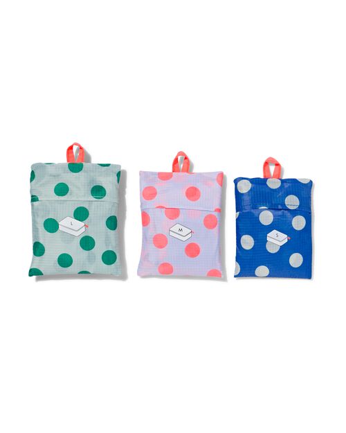 3 organiseurs de bagages à pois