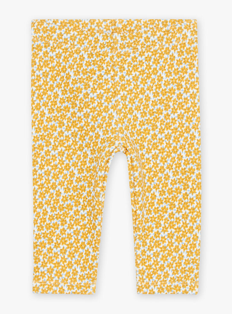 Legging bleu marine à fleurs