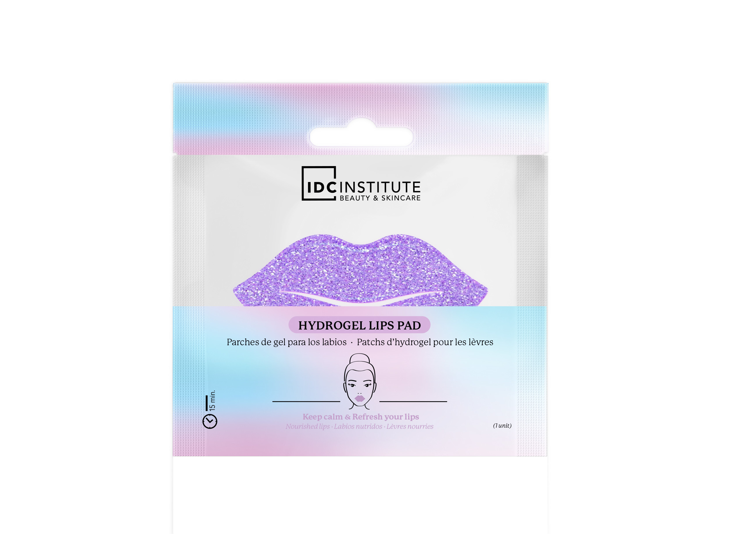 MÁSCARA LÁBIOS IDC INSTITUTE GLITTER HYDROGEL PURPLE
