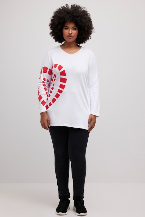 Long-Sweatshirt, Heart, Rundhals, Langarm